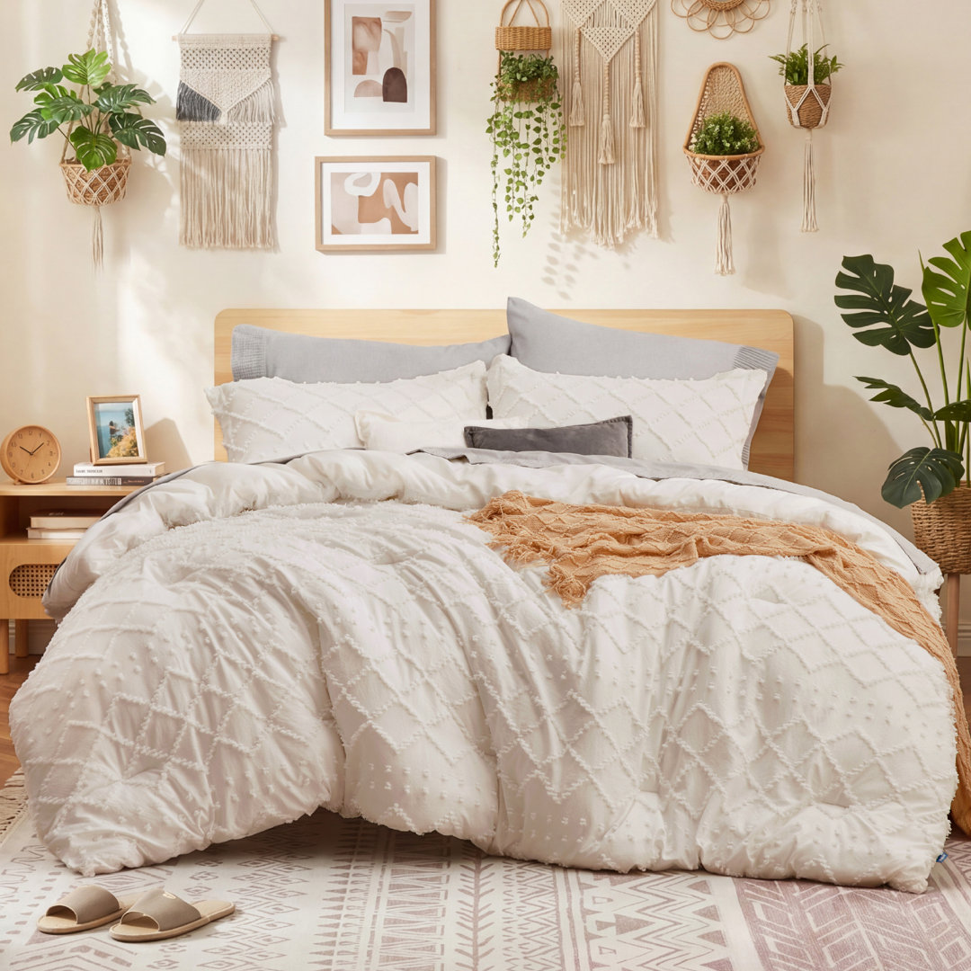 Best Seller Bedsure Embroidered Tufted All-Season Comforter Set